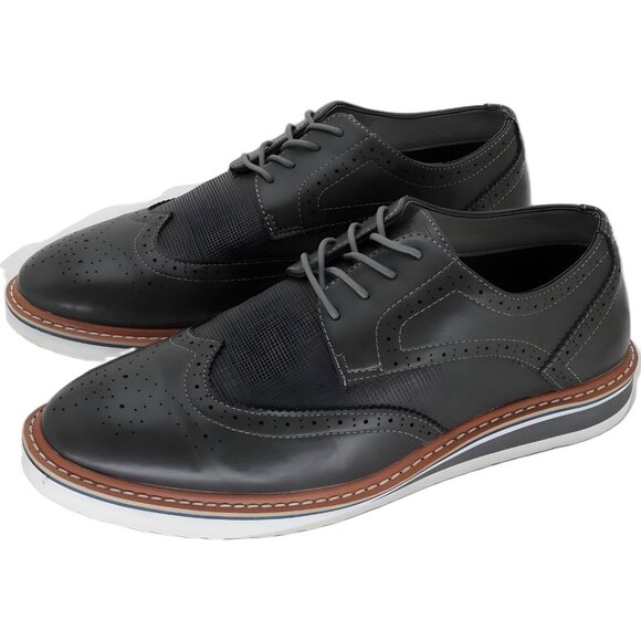 Vance Co Warrick Wingtip Derby Oxford Gray Men's Dress Shoes 11M - Picture 2 of 6